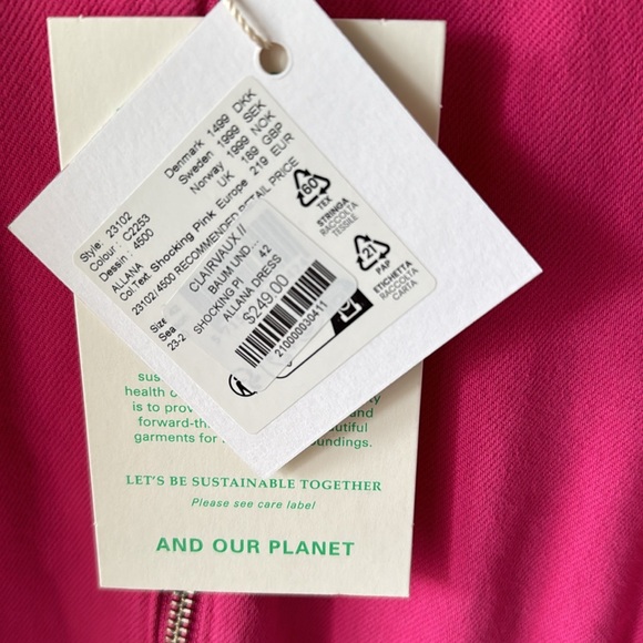 BAUM UND PFERDGARTEN Pink Denim Dress Allana Size 42 NWT - Picture 6 of 6